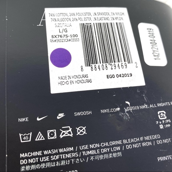 Nike Everyday Cotton Cushioned 6Pack Socks White M - Picture 7 of 7